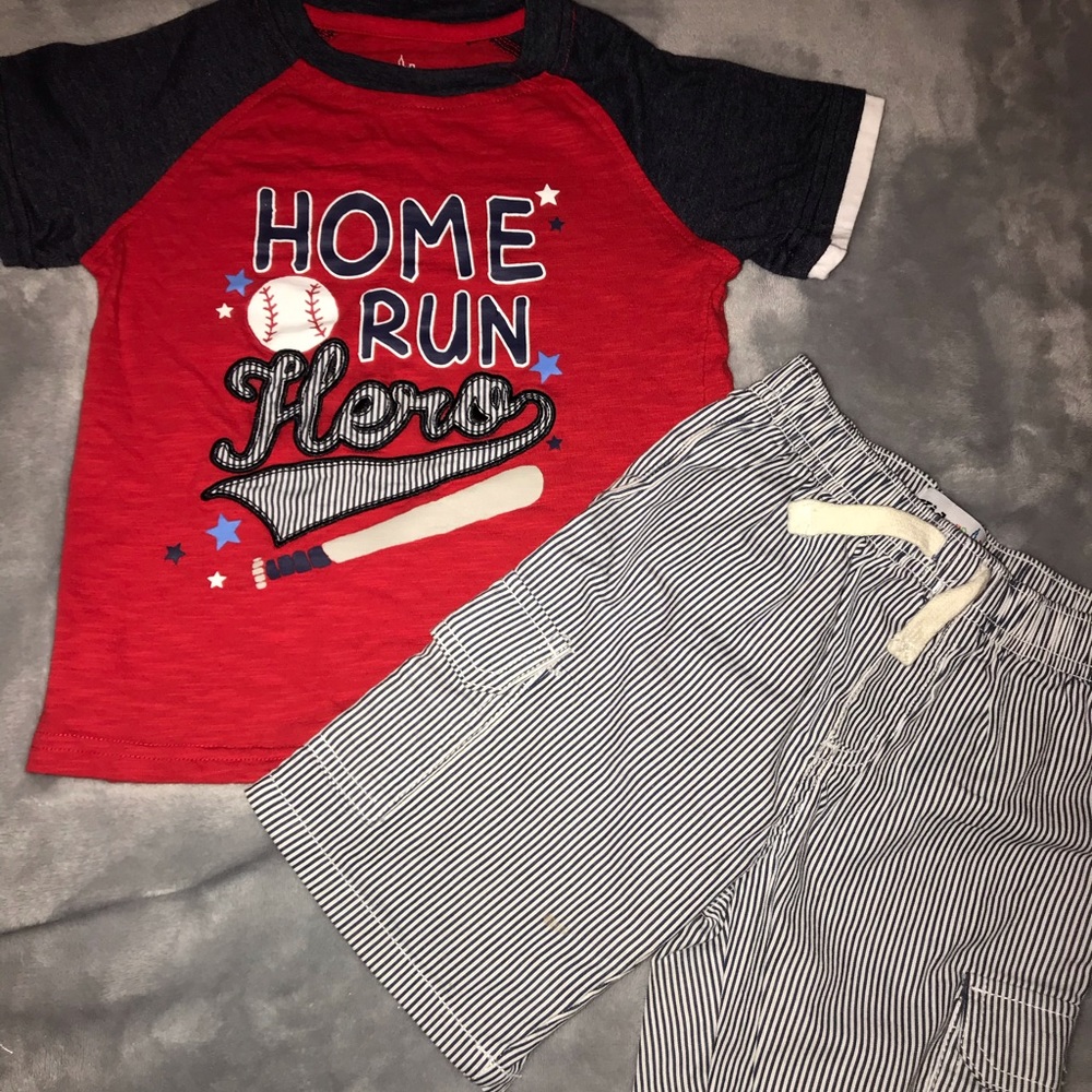 Baseball shirt and shorts set